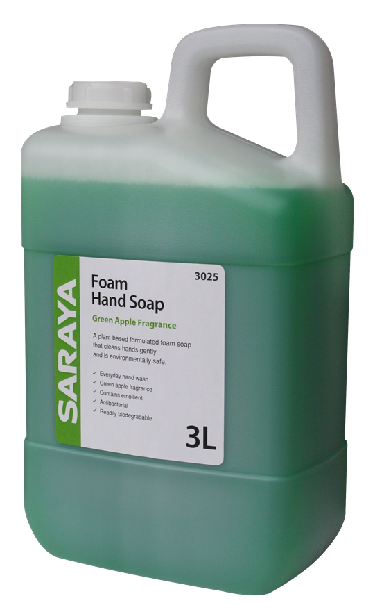 Saraya Foam Hand Soap Green Apple 3L