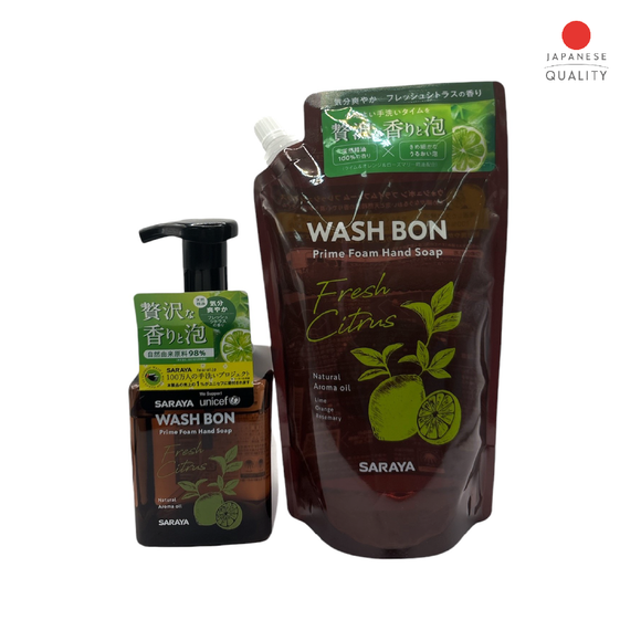 Wash Bon Prime Foam Hand Soap Herbal Citrus 280mL Starter Pack