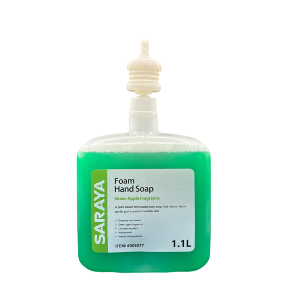 Saraya Foam Hand Soap Green Apple 1.1L
