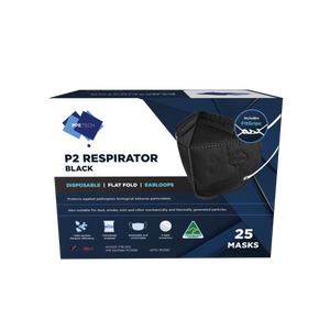Australian Made P2/N95 Black 4-Layer Face Mask with Earloops