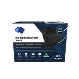 Australian Made P2/N95 Black 4-Layer Face Mask with Earloops